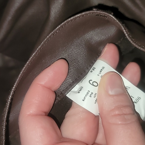 Brown mid-rise faux leater woman's pants size 6 - Picture 7 of 7